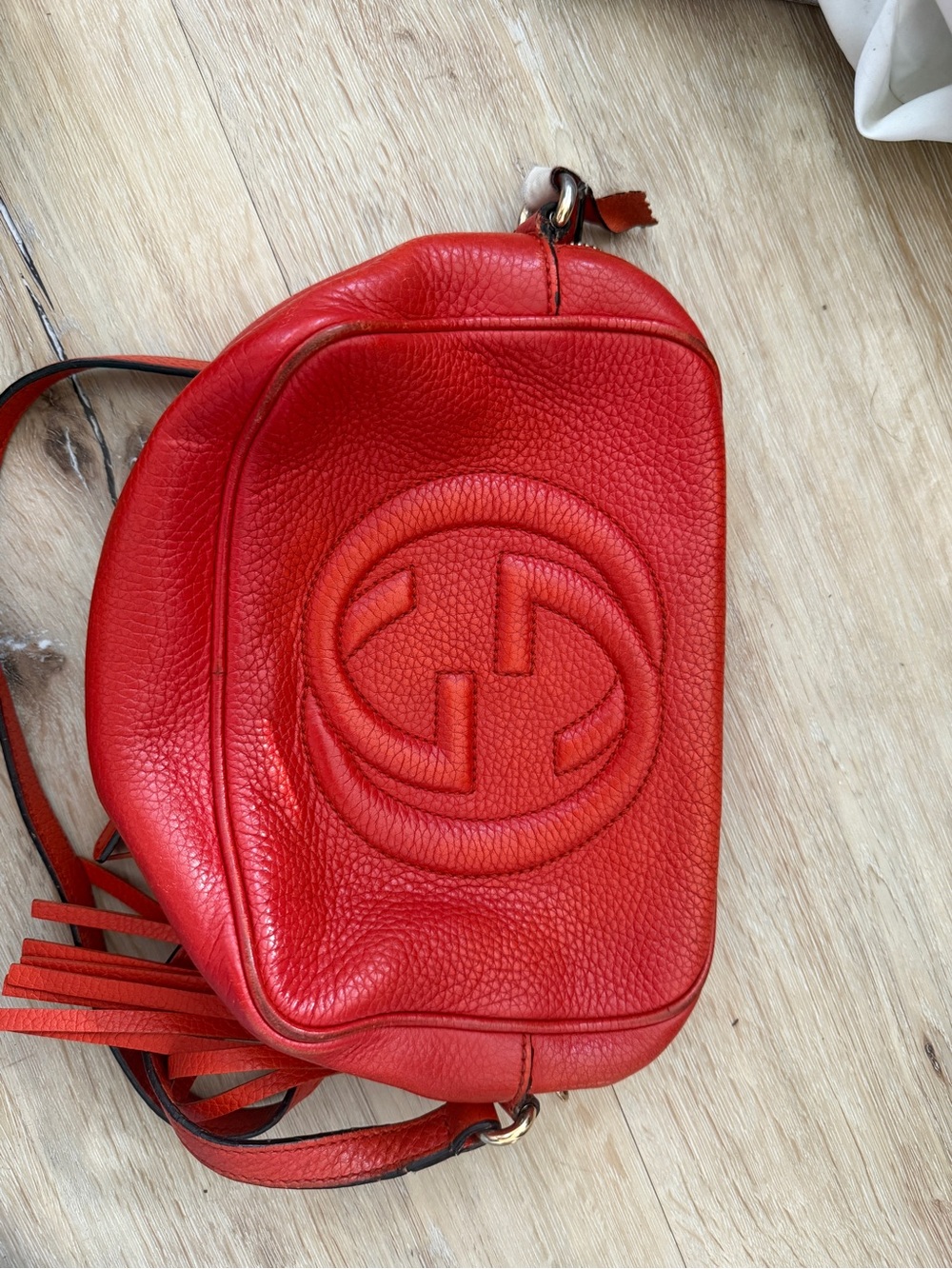 Gucci Red  Leather Crossbody Bag